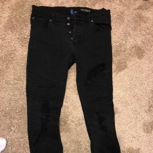 Black skinny jean shorts